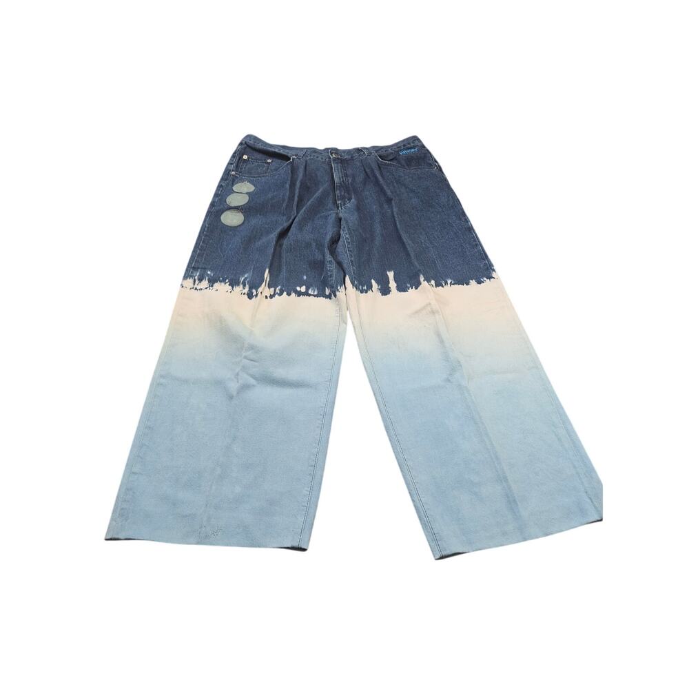 History Iceberg IT 42 US 37 Ombre Dip Dye Wide Leg Jeans Mens Made In Italy